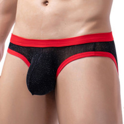 MenSexyWear Slip Clipo Noir-Rouge